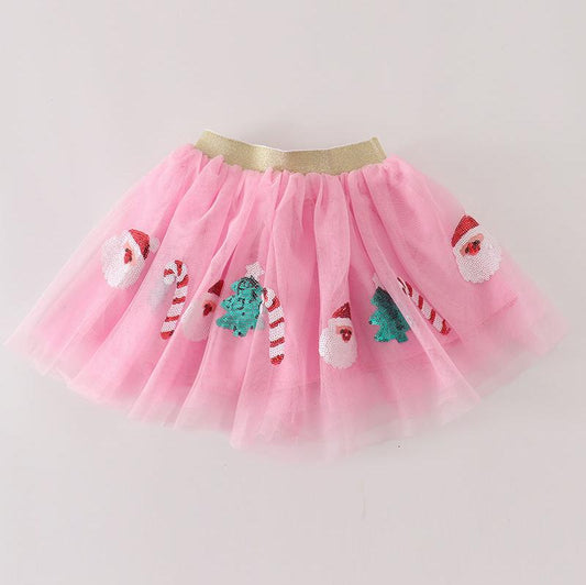 Christmas Sequin Pink Tutu Skirt