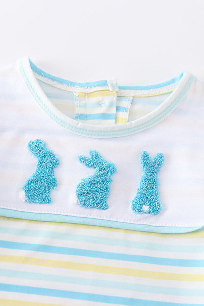 French Knot Easter Bunny Stripe Boy Top