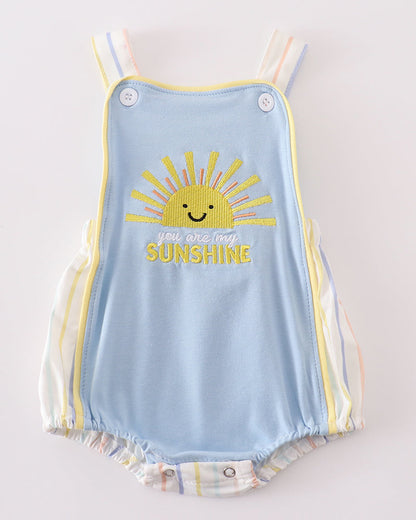 You Are My Sunshine Applique Blue Boy Bubble