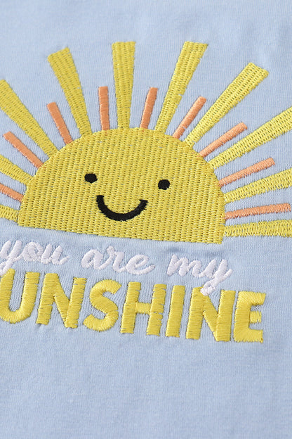 You Are My Sunshine Applique Blue Dress