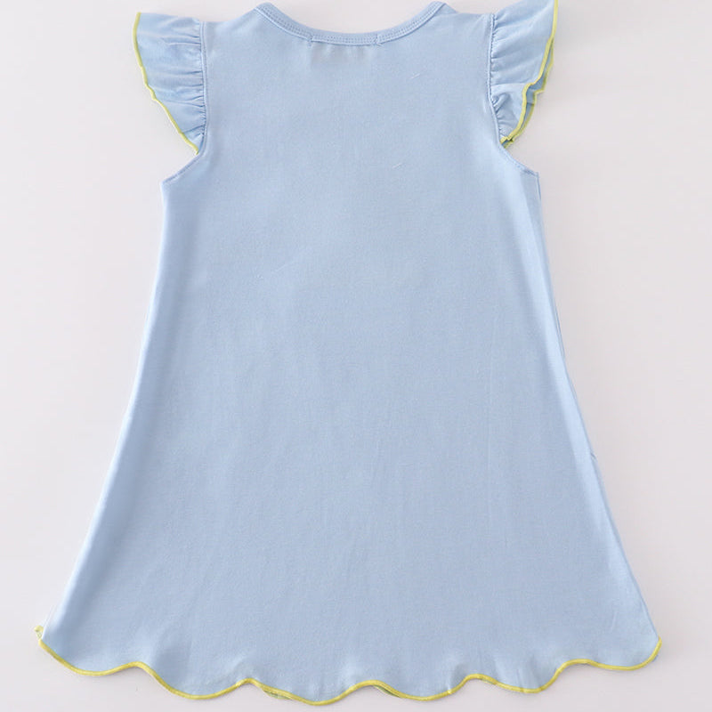 You Are My Sunshine Applique Blue Dress