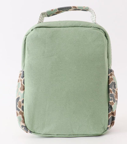 Green Camo Duck Applique Lunch Bag