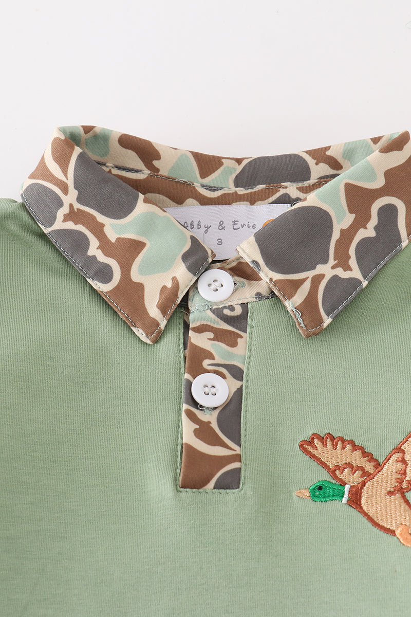 Camouflage Duck Embroidered Boy Set