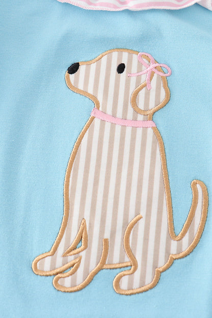 Puppy Pal Applique Blue Dress