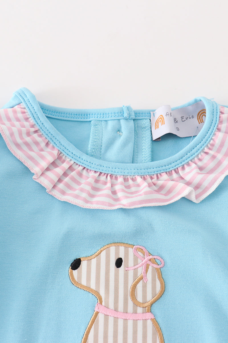 Puppy Pal Applique Blue Dress