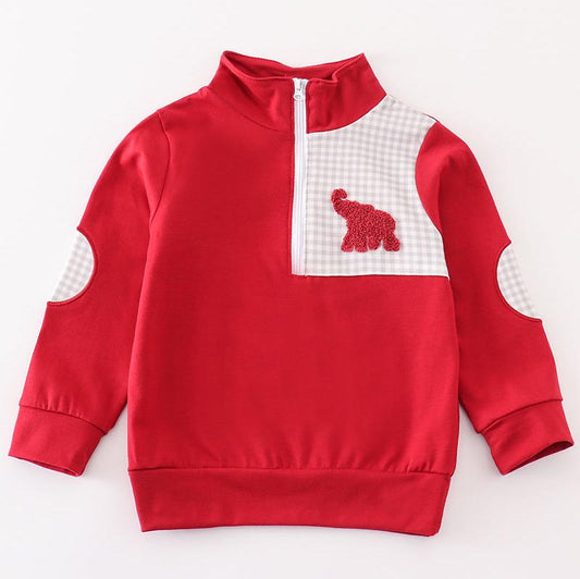 Alabama French Knot Crimson Boy Pullover