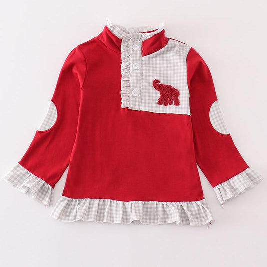 Alabama Elephant French Knot Girl Pullover