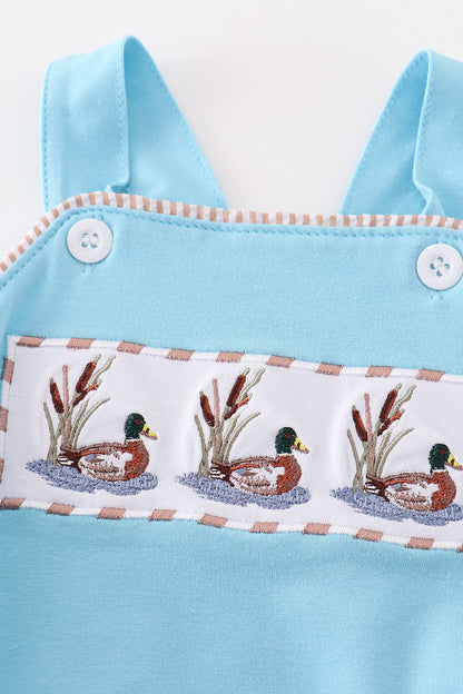 Duck Embroidered Blue Boy Bubble