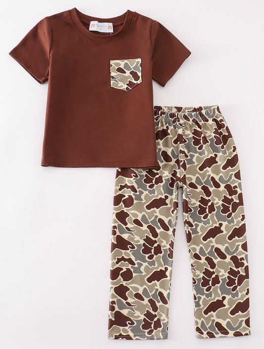 Brown Camouflage Boy Set