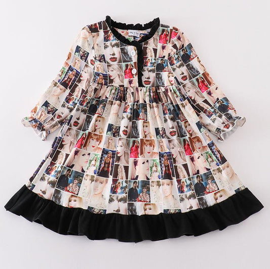 TS 98 Music Fan Print Girl Gown