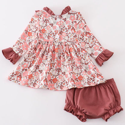 Farrah Floral Print Girl Bloomers Set