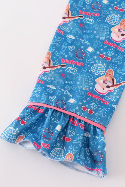 TS Blue Music Fan Girl Pajamas Set