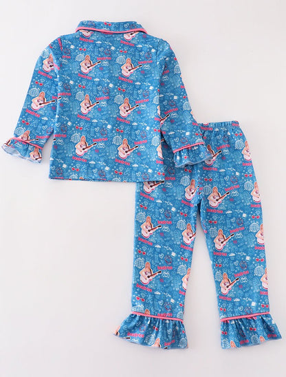 TS Blue Music Fan Girl Pajamas Set