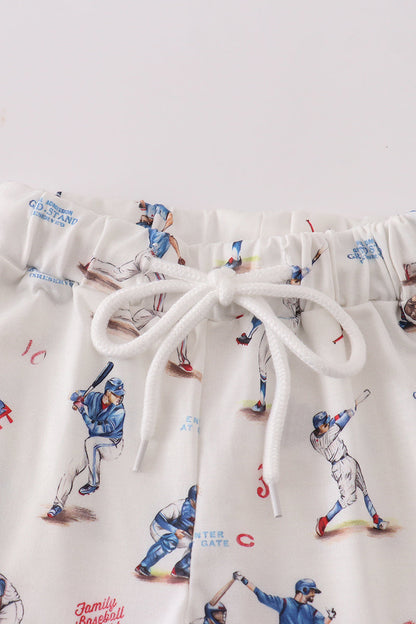 Home Run Baseball Print Girl Pajama Set