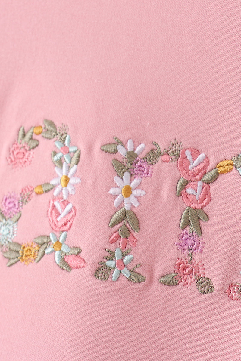 Mama + Mini Embroidered Pink Sweatshirt