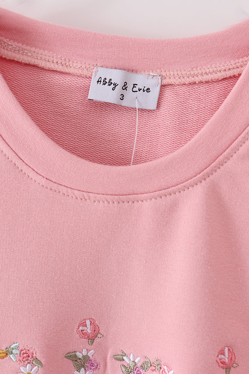 Mama + Mini Embroidered Pink Sweatshirt