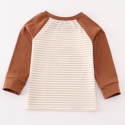 Noah's Ark Embroidered Striped Boy Top