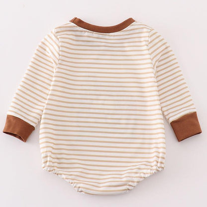 Noah’s Ark Embroidered Striped Boy Bubble