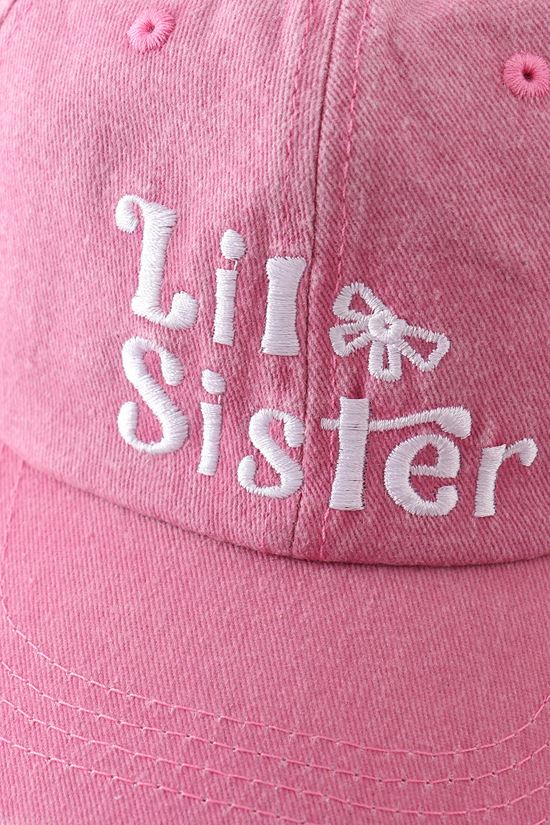 Sister Embroidered Pink Baseball Cap