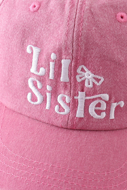 Sister Embroidered Pink Baseball Cap