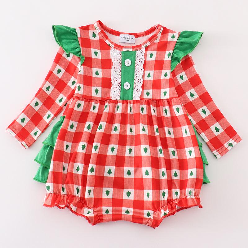 Christmas Tree Red Gingham Girl Bubble