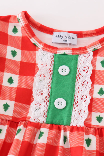 Christmas Tree Red Gingham Girl Bubble