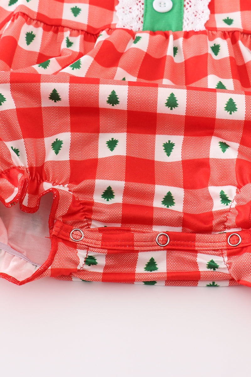 Christmas Tree Red Gingham Girl Bubble