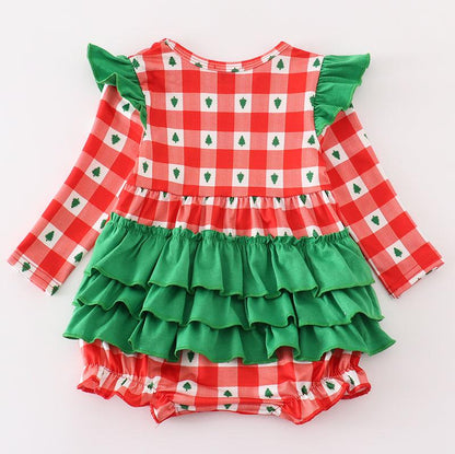 Christmas Tree Red Gingham Girl Bubble