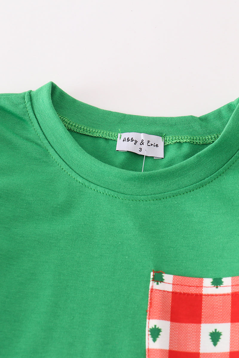 Christmas Tree Red Gingham Boy Set