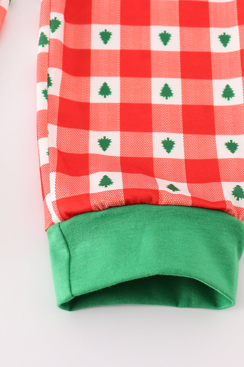 Christmas Tree Red Gingham Boy Set