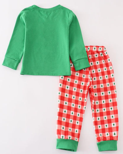 Christmas Tree Red Gingham Boy Set