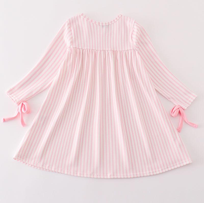 Pink Stripe Turkey Embroidered Dress