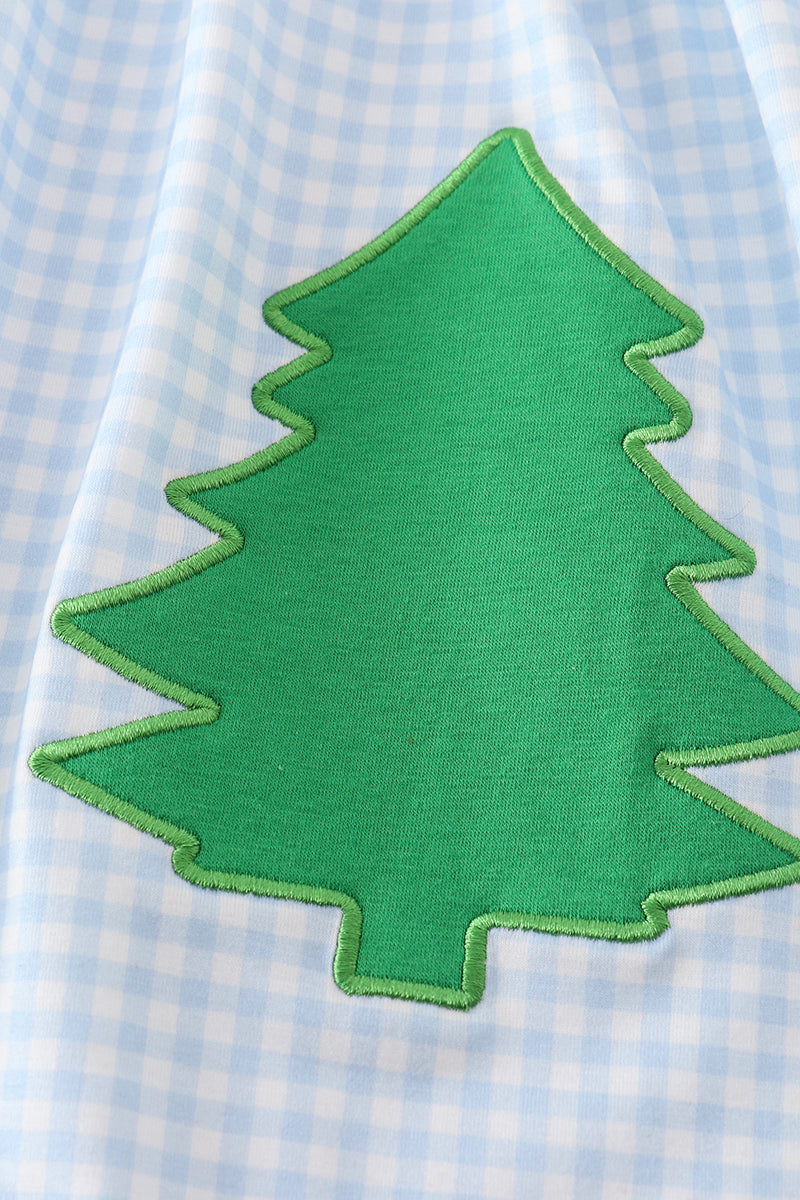 Green Christmas Tree Applique Dress