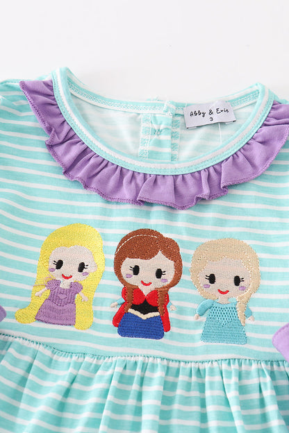 Ice Princess Embroidered Stripe Dress