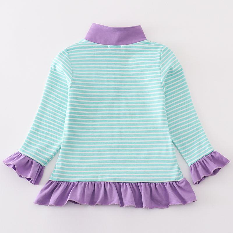 Ice Princess Embroidered Stripe Pullover Top