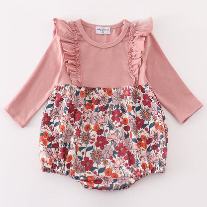 Amanda Pink Floral Ruffle Bubble