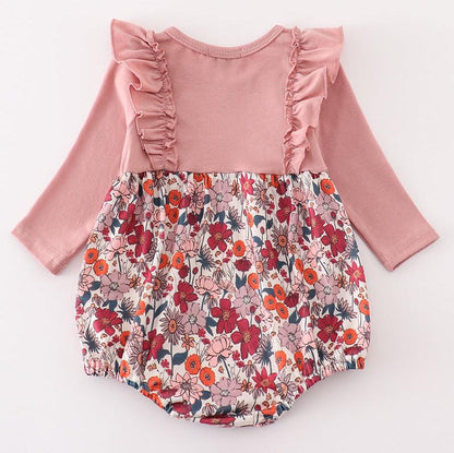 Amanda Pink Floral Ruffle Bubble