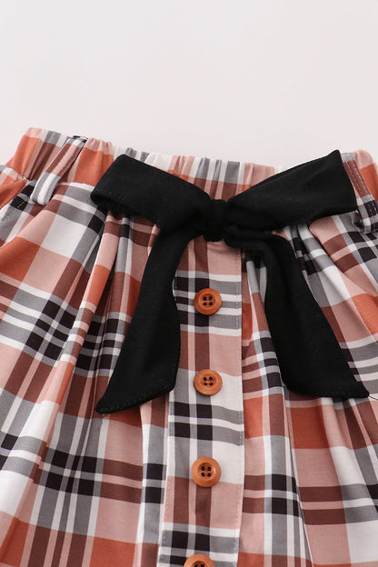 Rustic Charm Plaid Ruffle Skirt Set