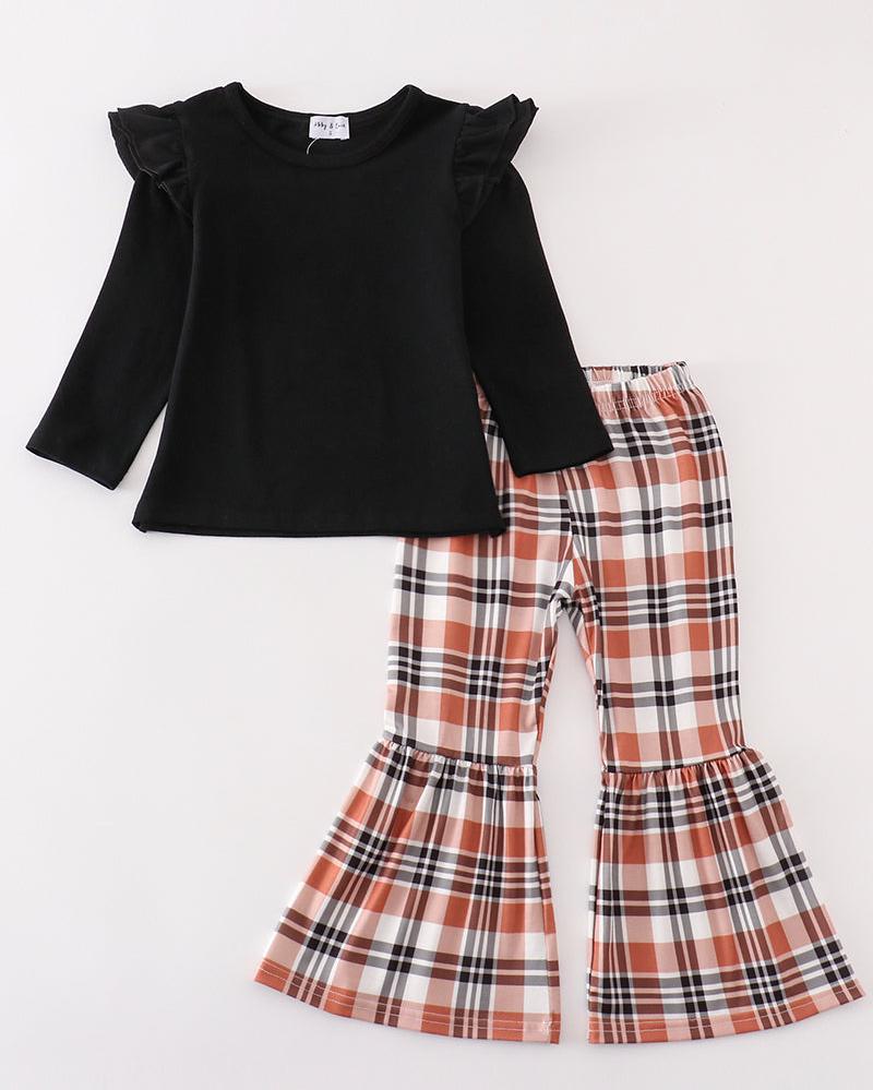 Rustic Charm Plaid Girl Bell Pants Set