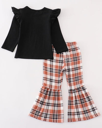 Rustic Charm Plaid Girl Bell Pants Set