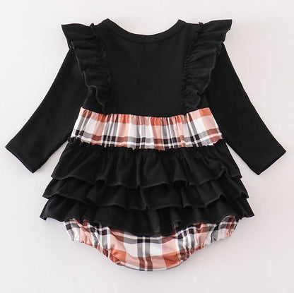 Rustic Charm Plaid Girl Ruffle Bubble