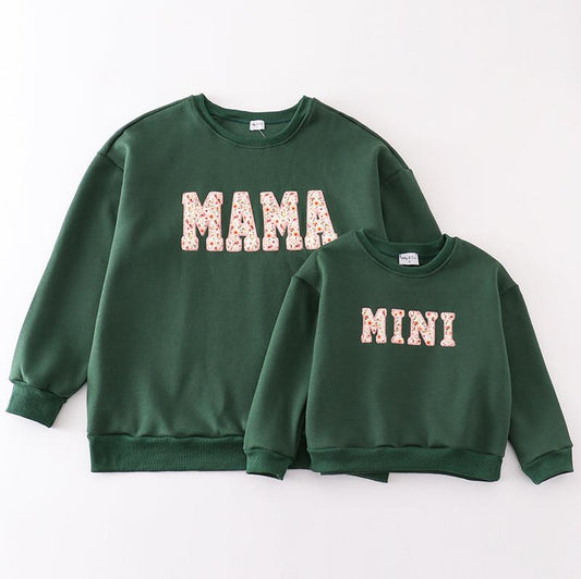 Mama + Mini Applique Forest Fleece Sweatshirt