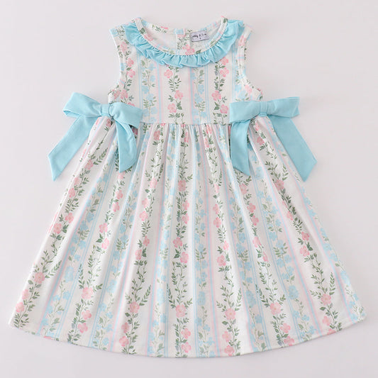 Jasmine Blue Floral Print Ruffle Dress