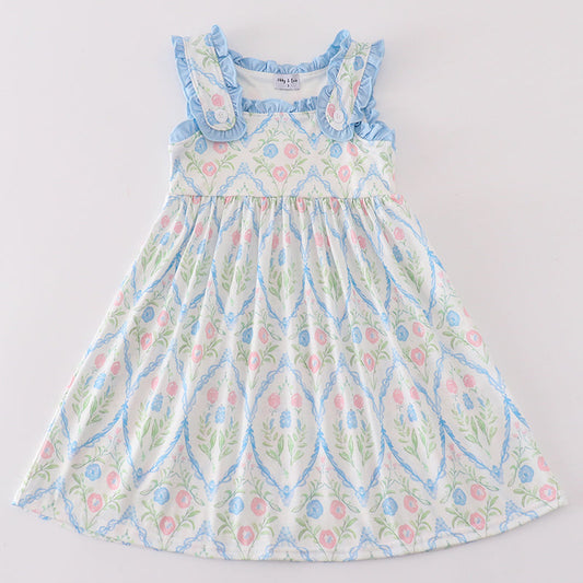 Aria Blue Floral Print Dress