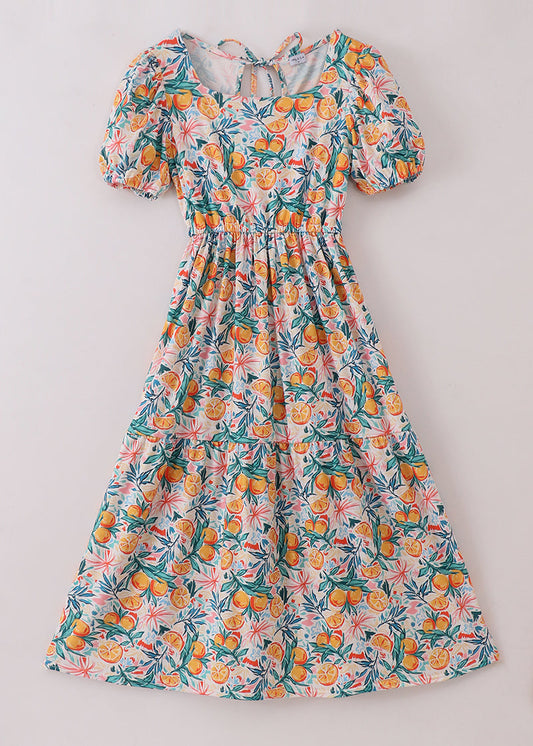 Citrus Bloom Print Women’s Dress