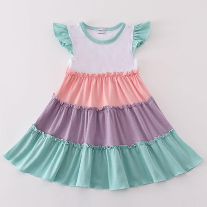 Evie Pastel Multicolor Tiered Dress