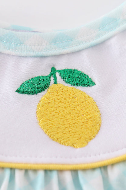 Lemon Embroidered Mint Dress