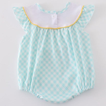 Lemon Embroidered Mint Girl Bubble