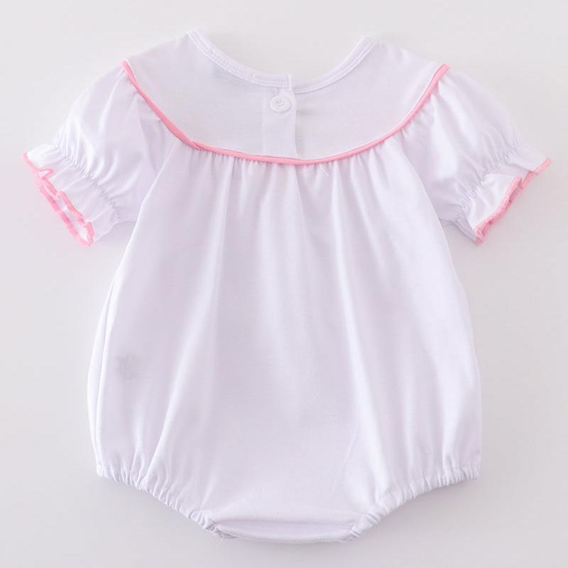 Heart Embroidered Baby Girl Bubble