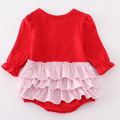 Candy Heart Embroidered Red Girl Bubble